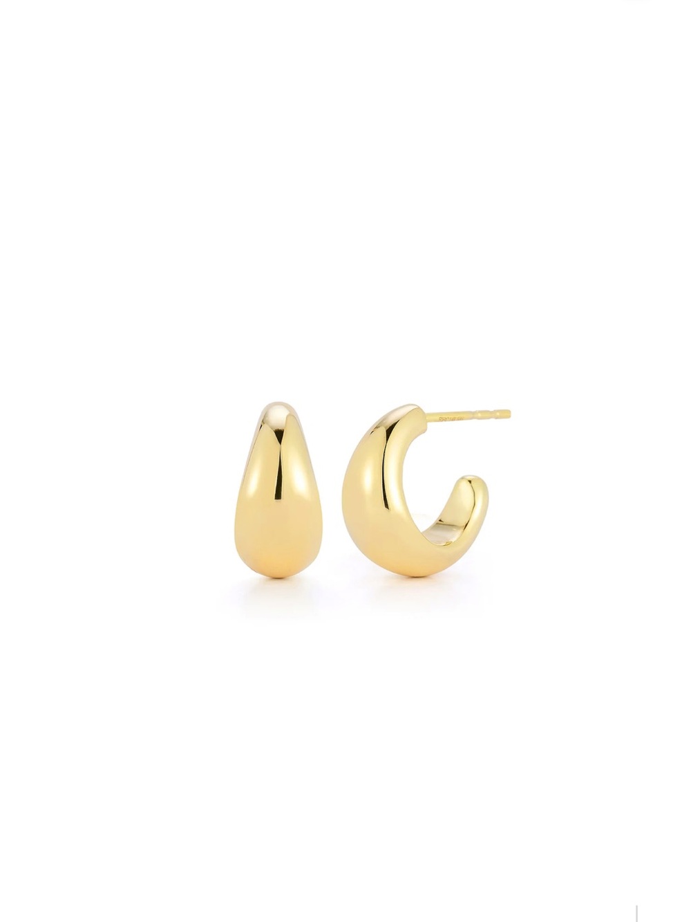Polished Gold Teardrop Hoop Earring Set - Women Jewelry